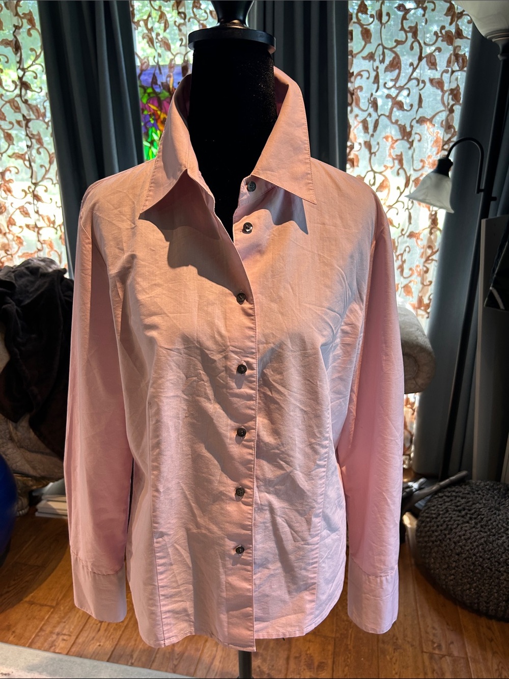 Valerie Stevens Pale Pink Button-Up Blouse